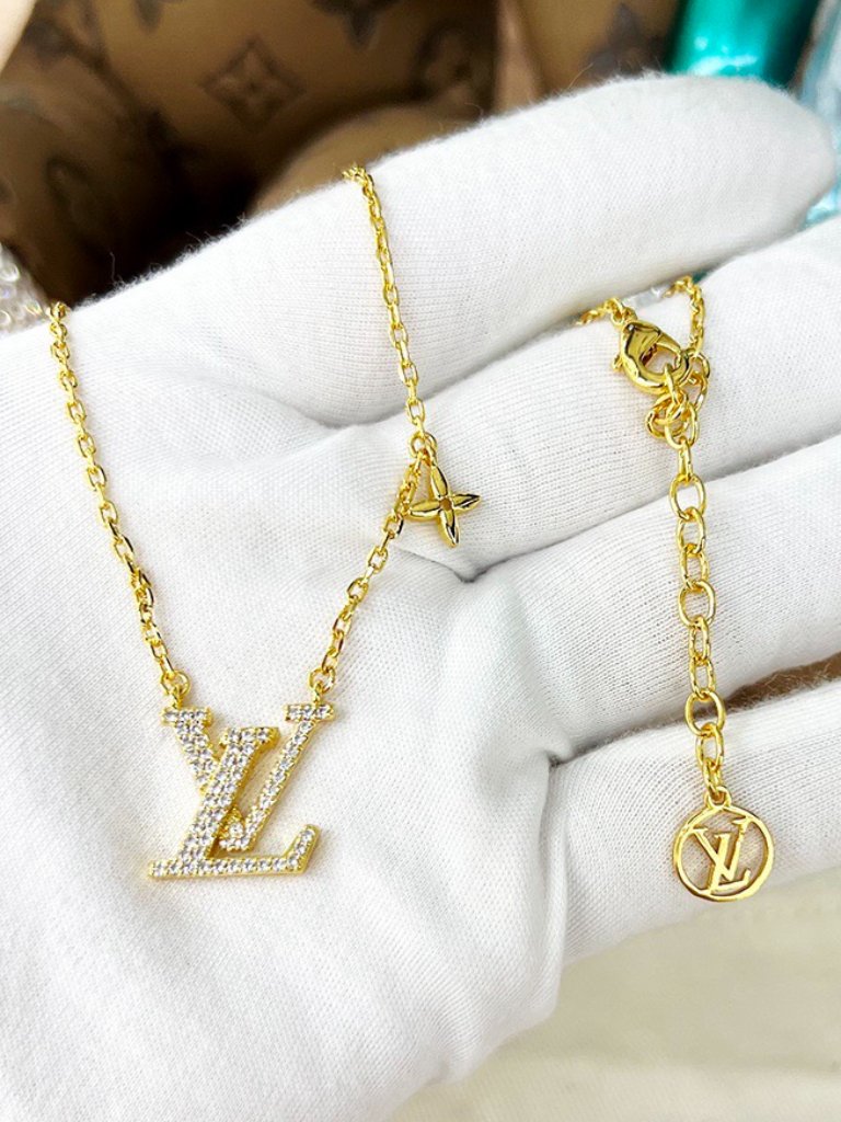 Louis Vuitton Lv Iconic Crystal Gold-Tone Necklace